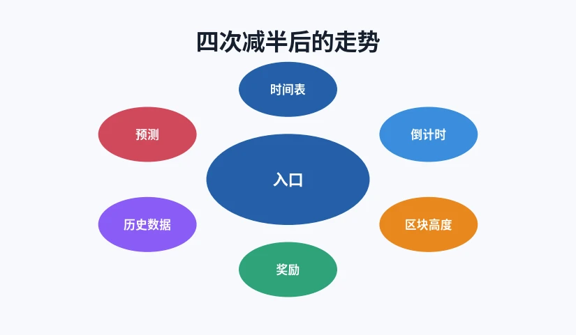 四次减半对应的奖励与周期阶段示意图